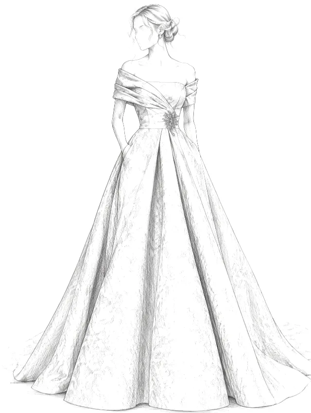 Ilustración de vestido de gala